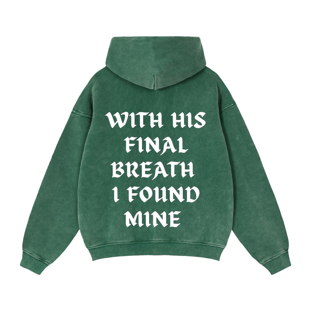 AGED GREEN VINTAGE DOUBLE ZIP HOODIE