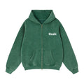 AGED GREEN VINTAGE DOUBLE ZIP HOODIE