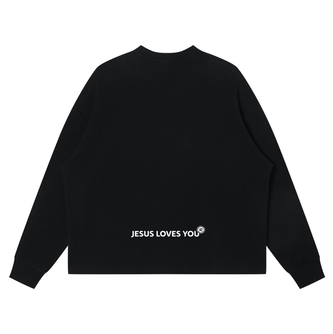 "Jesus Loves You" Waffle Knit Long Sleeve